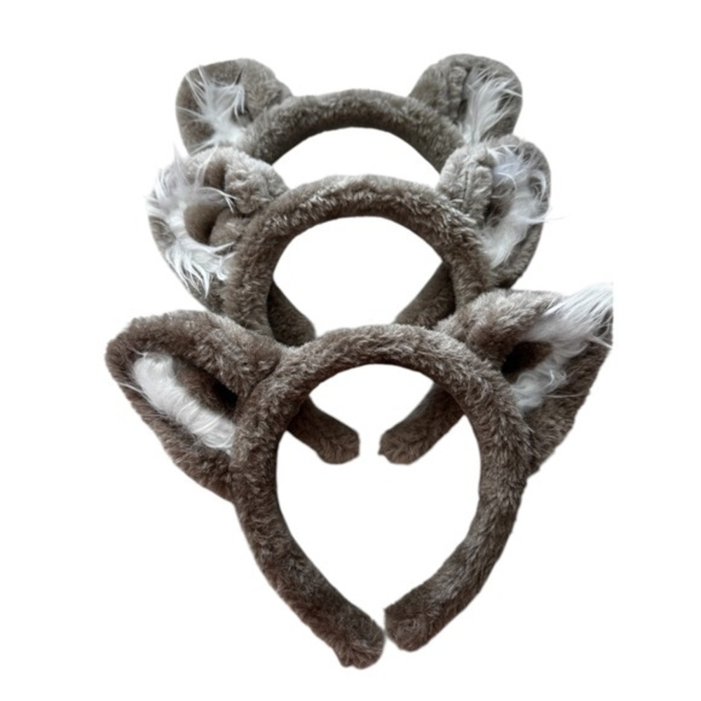 *Set of 3* Great Wolf Lodge Kids Wolf Ears Headbands Size OS Gray White